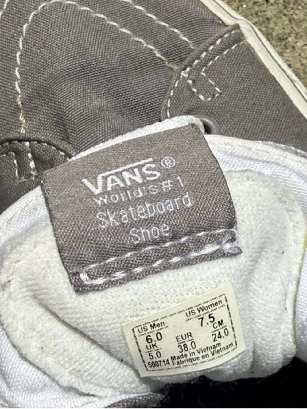 Vans Gray High-Top Sneakers with White Stripe